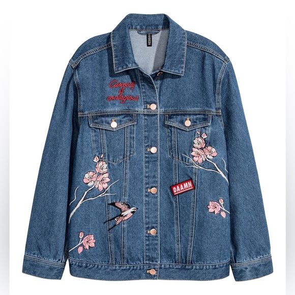 H&M Embroidered Denim Jacket - Picture 1 of 6